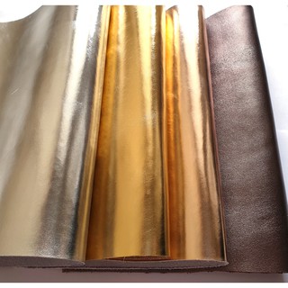 Genuine Real Cow leather, Gold, Silver, Bronze Metallic leather scraps sheet For DIY Leather Crafts Size A4 (1)