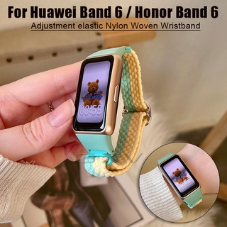 Elastic Woven Strap for Huawei Band 6 Adjustment Nylon Band Sport Breathable Wristband Bracelet for Huawei Honor Band 6 Accessories