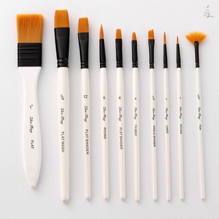 ♆MY≈ 10pcs Paint Brushes Set Kit Artist Paintbrush Multiple Mediums Brushes with Carry Bag Nylon Hair for Artist Acrylic