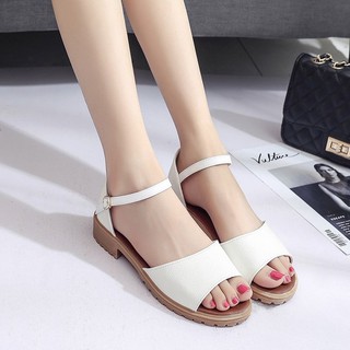 Girls summer new low-heel flat beach shoes girls white shoes trendy student trendy shoes