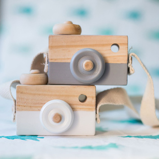 Mini Wooden Camera Cute Cartoon Camera For Kids Room Decor