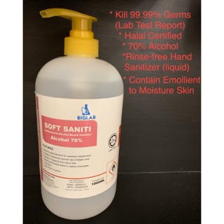 Hand Sanitizer (400ml/500ml/1000ml)-Soft Saniti Liquid (Halal Certified) READY STOCK