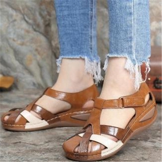 Ready Stock Vintage Wedges Non-slip Lightweight Plus-size Ladies Sandals