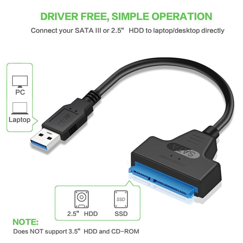 Ready Stock USB 3.0 SATA Cable Sata To USB Adapter 2.5 Inches 22 Pin SSD Sata