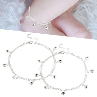 2 x Baby GUNGROO Beautiful Baby Silver Jingly Anklet Bracelet Anklet -Adjustable UN