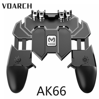 Voarch AK66 6 Fingers PUBG Mobile Gaming Controller Gamepad L1 R1 Fire Trigger Button Key Shooter Joystick For IOS Android Smart Phone