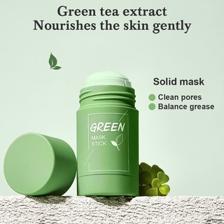 Green tea oil control solid mask cleansing mask mud mask for men and women to remove blackheads and shrink pores mask {Doosl}