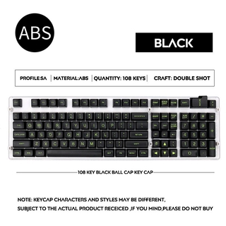 108Key SA Profile Keycap Large Font Opaque Ball Double Shot Personalized Keycap For Cherry MX Switch Mechanical Keyboard