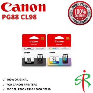 CANON Ink Cartridge (21ml/Black) PG88 PG-88 & (15ml/Colour) CL98 CL-98