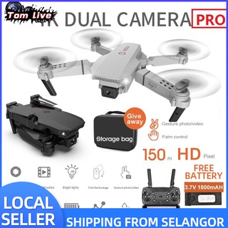2021 E88 Pro MiNi Spy Drone With Dual Camera WiFi Real-Time Transmission FPV Drone Rc Quadcopt(Free Battery And Bag)