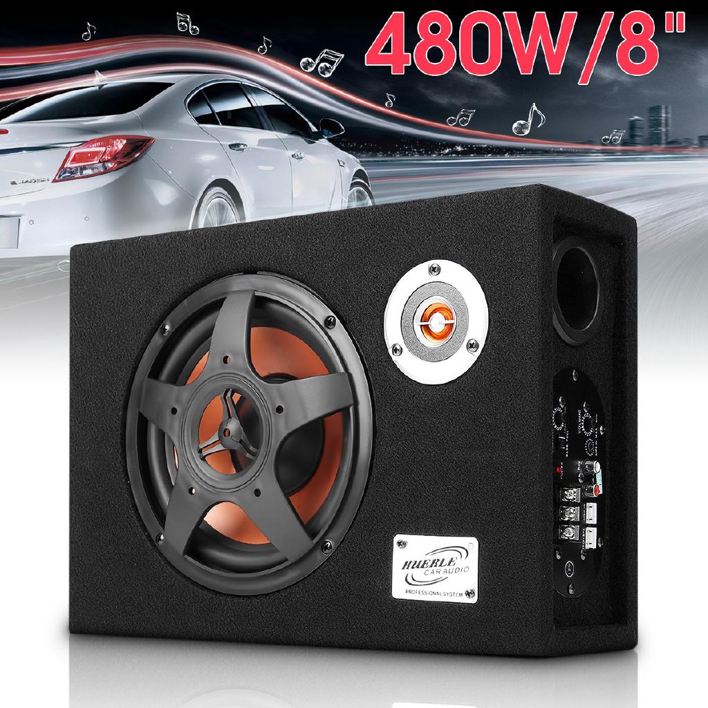 Under-Seat Active Car Subwoofer Speaker Audio Bass Powered Amplifier