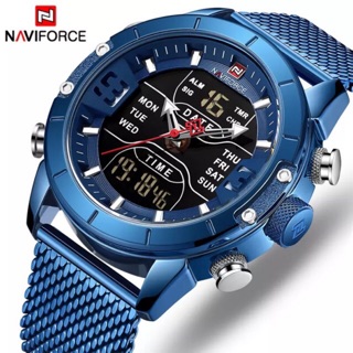 Naviforce Watch Men Luxury Army Military Stainless Steel Mesh Mens Wristwatch Waterproof Digital Quartz Sports Watches