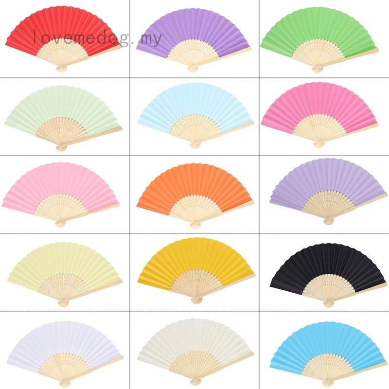 Chinese Style Hand Held Bamboo Paper Fan Folding Fan Wedding Party Decor Favors