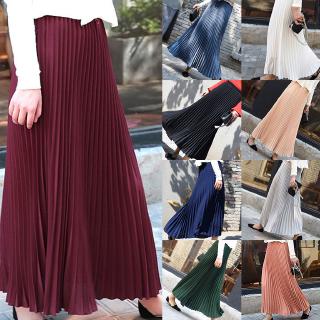 ❤Hot❤ Women's Pleated Skirt Korean Style Maxi Skrit
