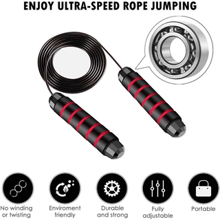 Skipping Rope Speed Weighted Jump Rope Workout Training Gear Adjustable Steel Wire Home Gym Fitness Boxing Equipment Without Winding With Ball Bearing Fast Jump Rope