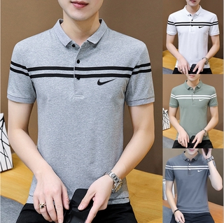 T Shirt Baju Lelaki Nike Polo Trend Cotton Men Breathable In Stock Casual New Style Short Sleeve Young Fashion