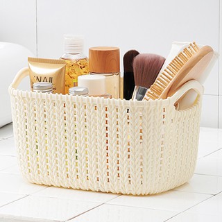 Plastic Weaving Rattan Basket Multifunction Bathroom Shower Storage
