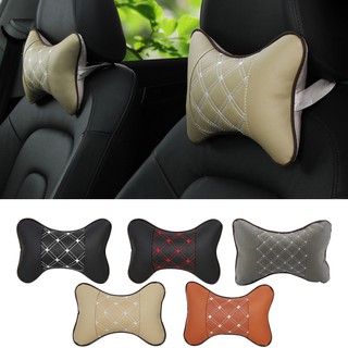 Travel Car Auto Seat Neck Head Rest Leather Cushion Pad Headrest Pillow