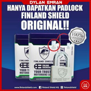 Padlock Finland Shield / Anti Cut Security Padlock / Lock / kunci motor