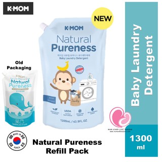 K-Mom Korea Natural Pureness Baby Laundry Detergent Refill Pack 1300ml