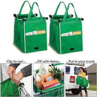 ❤1pc Foldable Reusable Grocery Large Trolley Clip-To-Cart Shopping Bag❤