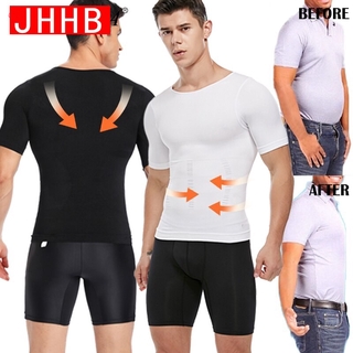 Compression Slimming T-shirt Men Body Shaper Waist Trainer Fitness Vest Fat Burn Chest Shirt