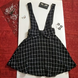 Black White Knitted Checkered Jumpskirt Jumper Skirt (NEW/Preloved MURAH) 二手衣服/裙子