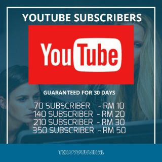 Yuotube Subscribers With 30 Days Guaranteed