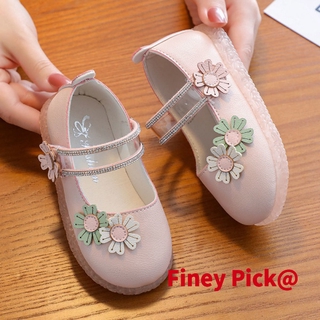 Finely pick@ Baby Girl Princess Shoes Spring and Autumn1—6Children's Soft-Soled Toddler Shoes All-Match Girl's Nude Shoes Leather Shoes Fashion Flat Slippers Children Outerwear Slippers