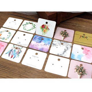 100x 5X4.5Cm Paper Earrings Display Hanging Cards