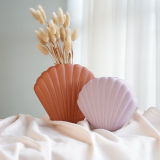 [Readystock] Nordic Summer Decorative Seashell Vase/ Ceramic Clam Vase/ INS Style Aesthetic Creative Vase/ Pasu Seramik
