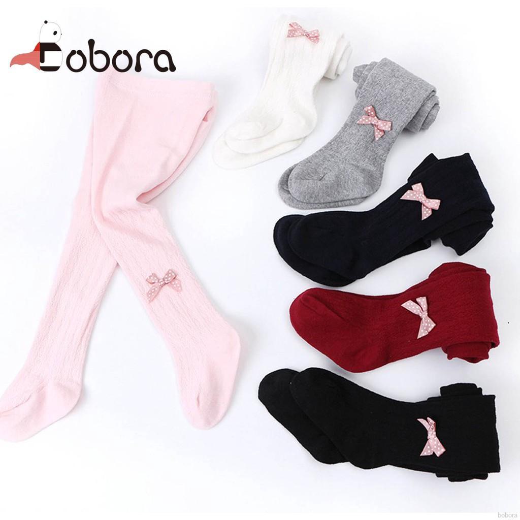 BOBORA Baby Cute Bow Pantyhose Knitted Legging Warm Tights Cotton