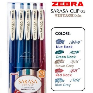 ZEBRA Sarasa Gel Pen (Vintage Colour) 5pcs/pack