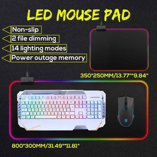 RGB Soft Gaming Mouse Pad Large Oversized Led Extended Mousepad Non-Slip Rubber