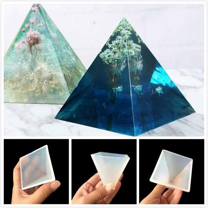 Pyramid Silicone Mold Resin Jewelry Making Mould Triangle Pendant Craft DIY Tool