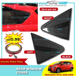 Perodua Myvi 2018 - 2021 Black Rear Side Window Mirror Cover Protector