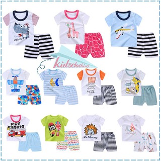 11 Types Summer Baby Girls Boys Cute Cartoon Print T-shirt Tops+Shorts 0-4Y