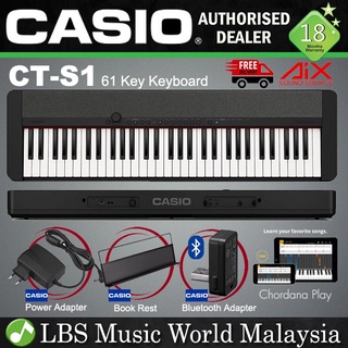 Casio CT-S1 61 Key Portable Keyboard Electronic Music Piano - Black (CTS1 CT S1)