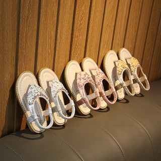 【dudubaba】Summer Girls Casual Rhinestone Design Open Toe Princess Sandals