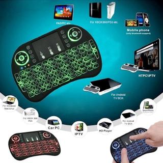 3 color i8 keyboard backlit English Air Mouse 2.4GHz Wireless Keyboard Touchpad Handheld for TV Box PC