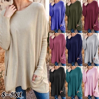 (Ready Stock)New Women Fashion Autumn and Winter Long Sleeve Top Casual Pocket T-Shirt Loose Plus Size Top