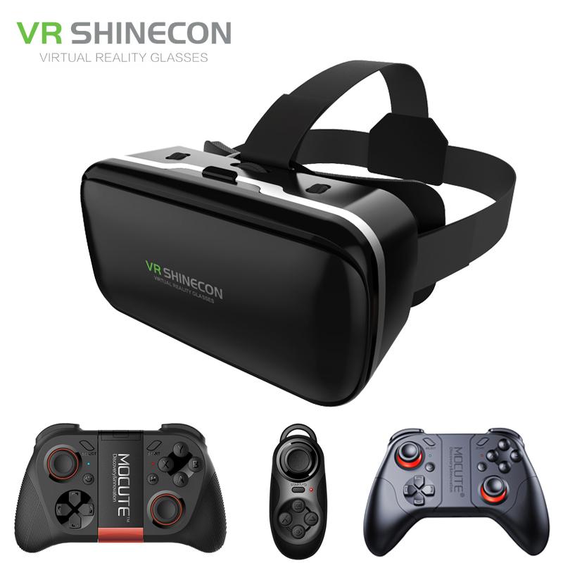 Shinecon 6.0 VR Virtual Reality 3D Glasses Headset Helmet with Gamepad Joystick