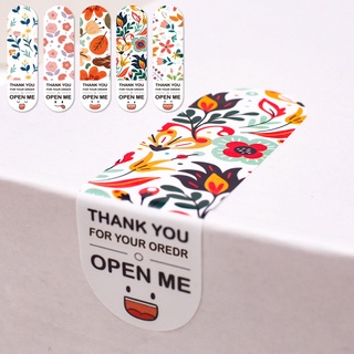 100Pcs/pack Thank You for Your Order Sticker for Seal Labels Floral Color Labels Sticker Handmade Package Sticker