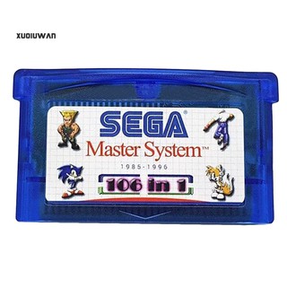 Hu SMS 106 in 1 Sega Master System Game Card Cartridge for GBA SP NDS NDSL GBP