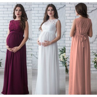 Ready Stock Pregnant Women Maxi Dress Loose Maternity Dress