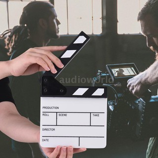 ♢Compact Size Acrylic Clapboard Dry Erase TV Film Movie Director Cut Action Scene Clapper Board Slate