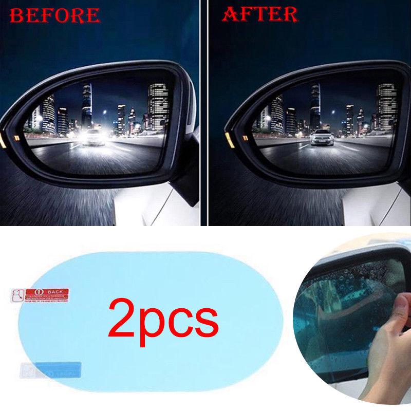 2Pcs Exterior Accessories Oval Car Auto Anti Fog Rainproof Rearview Mirror Protective Film Accessory Car Stickers