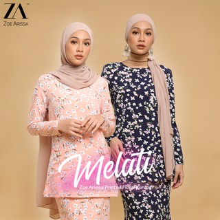 BAJU MUSLIMAH BAJU KURUNG MODEN RAYA 2021 Zoe Arissa Baju Kurung Kedah Moden Bunga Kecil Floral with Pocket