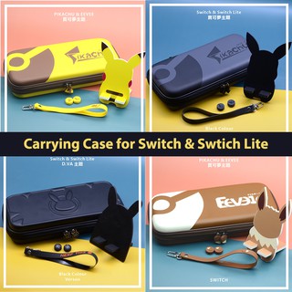 Carrying Case for Nintendo Switch & Switch Lite, Pikachu & Eevee Pokemon Case EVA Waterproof Bag NS Switch Pouch