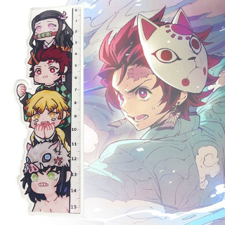 chengyusiw Anime Demon Slayer Cosplay Acrylic Ruler Measuring Scale Students Cartoon Measure ruler Gift